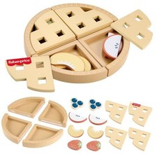Fisher-Price Wood Pretend Play Toy Tiny Garden 16-Piece Wooden Food Fruit Pie