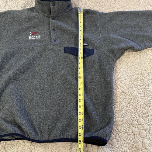 Patagonia Synchilla Snap-T Fleece Grey Embroidered Sz M Bates Sailing Pullover - Afbeelding 8 van 13
