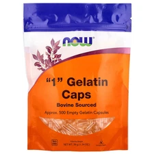 "1" Gelatin Caps, Approx. 500 Empty Gelatin Capsules, 1.34 oz (38 g)