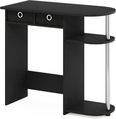 Furinno Desk/Table Home Laptop Computer Side Shelf Desk W/2 Drawer Bins, Black