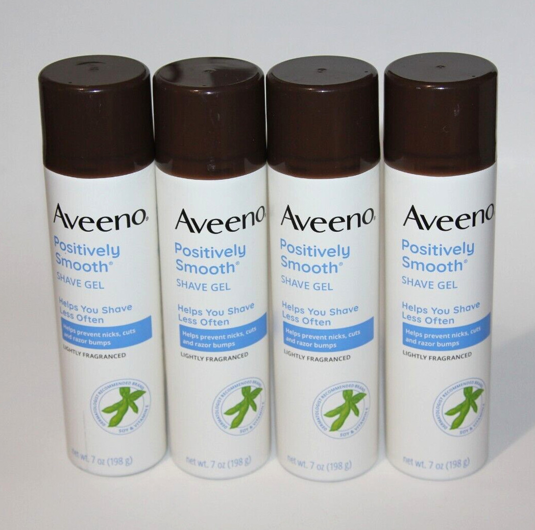 LOT (4) AVEENO POSITIVELY SMOOTH SHAVE GEL LIGHTLY FRAGRANCE