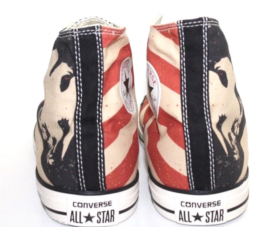 Converse Chuck Taylor All Star Vintage Bandiera Americana Nero/Fuoco High Top 144677F - Immagine 3 di 3