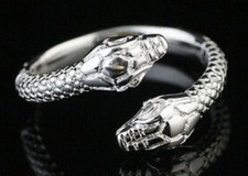 New Sterling Silver Plated Textured Snake Ring - adjustable Size sizing