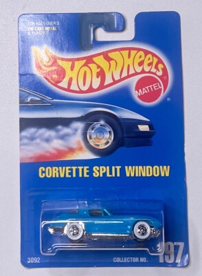 1991 Hot Wheels #197 Corvette Split Window Blue 3092-0910