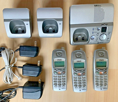 V-tech 5.8GHz: 3 cordless phones - digital answering machine, intercom - MI6896