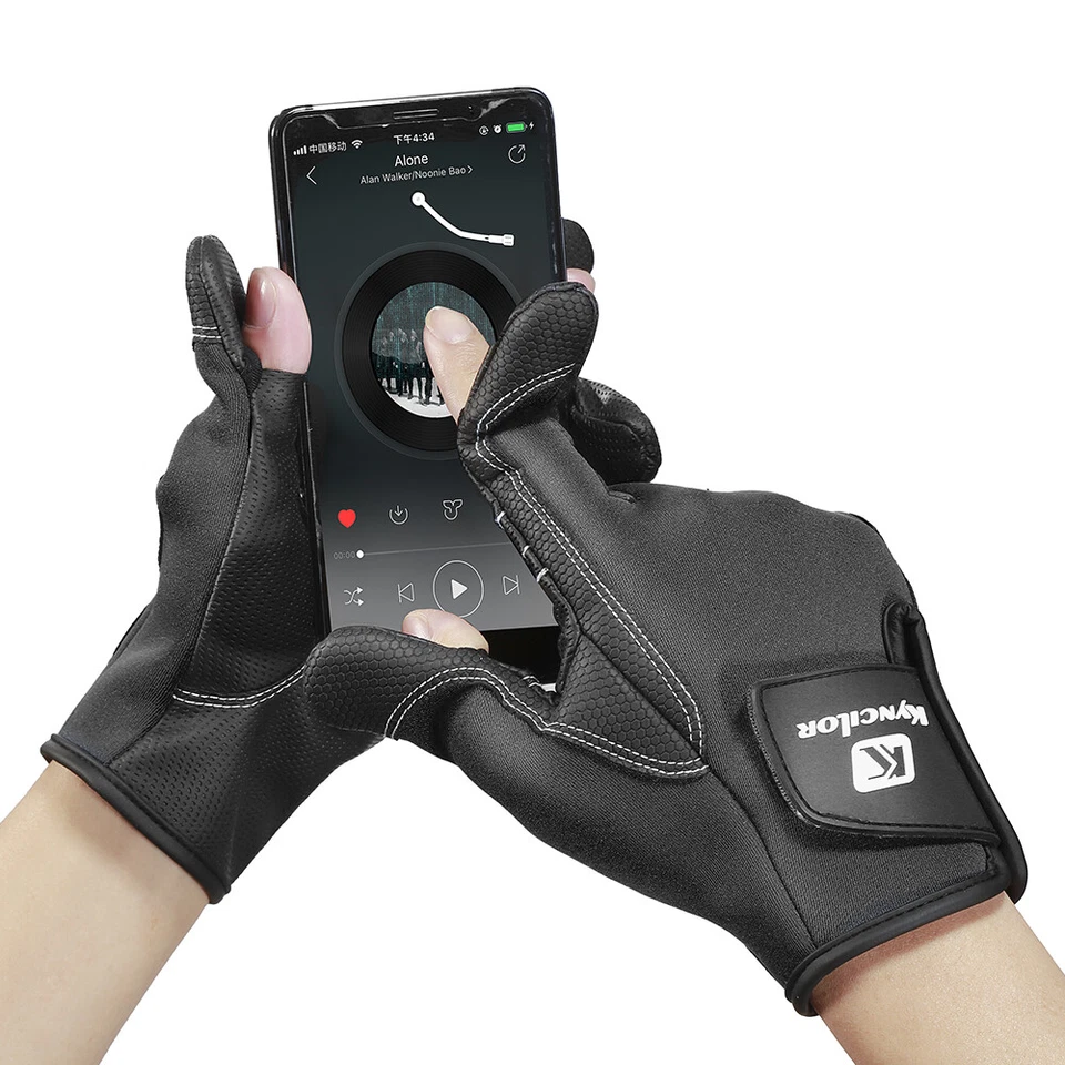 Fishing Gloves Neoprene Fleece Waterproof Warm Full Finger Gloves for Men Women - Image 4 of 4