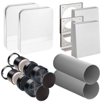 Lunos Wohnungslüftungs-Funk-Set 160er Serie 2 x e2 60 plus Funkblenden + Zubehör