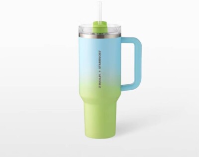 STARBUCKS STANLEY Stainless Steel Blue & Green Cold Cup 40 oz Thailand |  eBay