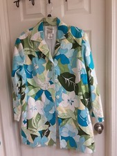 Uniform Women, Plus Size 18w Trench Dress Coat, Multi Color Floral, Euc