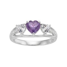2.4ct Simulated Purple Amethyst Engagement Ring Split Shank 14k WhiteGold Plated
