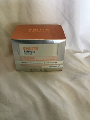 ENLITE SUPER FACE CLAY TIME PURIFYING DEEP CLEANSING TREATMENT MASK 1.7 OZ