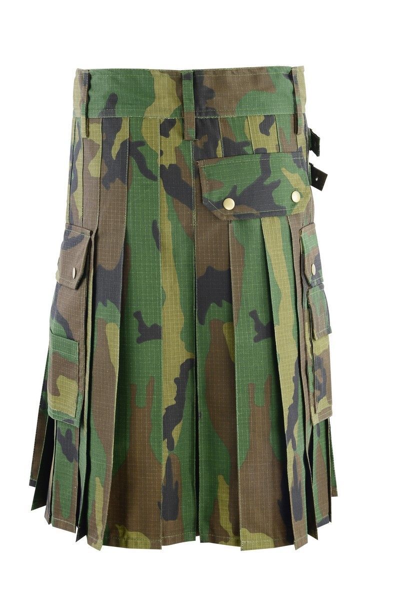 KYB® Mens Scottish Working Utility KILT Deluxe Long KILTS Cotton Cargo