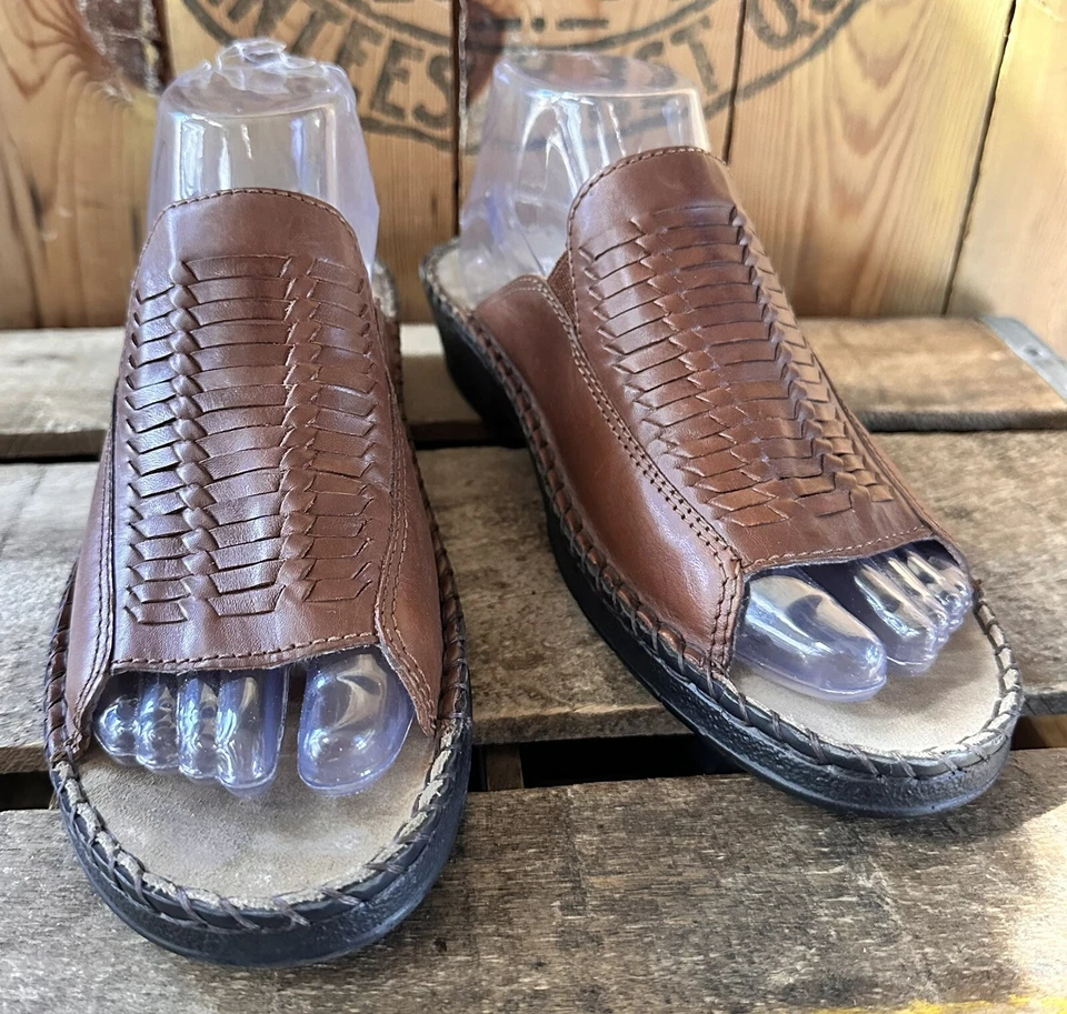 Duck Head Sandals Leather Slides Brown Woven Summer Open Toe Women’s 9 M - Image 2 of 4