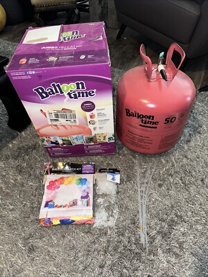 Balloon Time Helium Tank Kit  Party Theme w/ Balloon Arch Kit 79-Piece, Clips