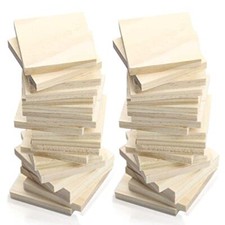 30PCS 2 X 2 Inch Wooden Squares for Crafts 1/4 Inch Thick Wooden Blocks