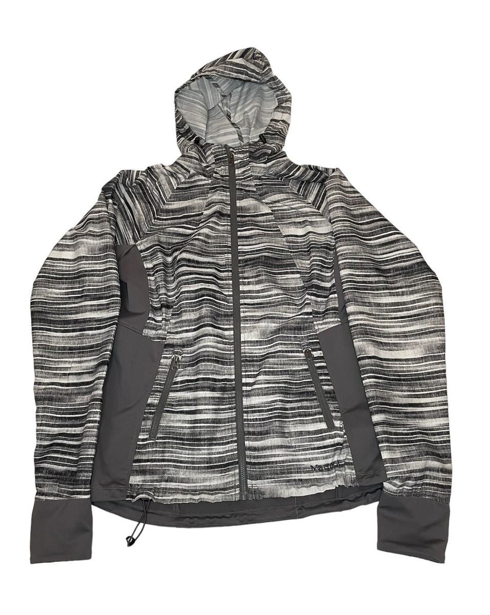 Marmot Jacket Womens Gray Zip Front M Polyester Striped