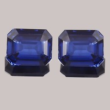 Natural Ceylon Blue Sapphire 10x6 MM Radiant Cut Loose Gemstone Matching Pair