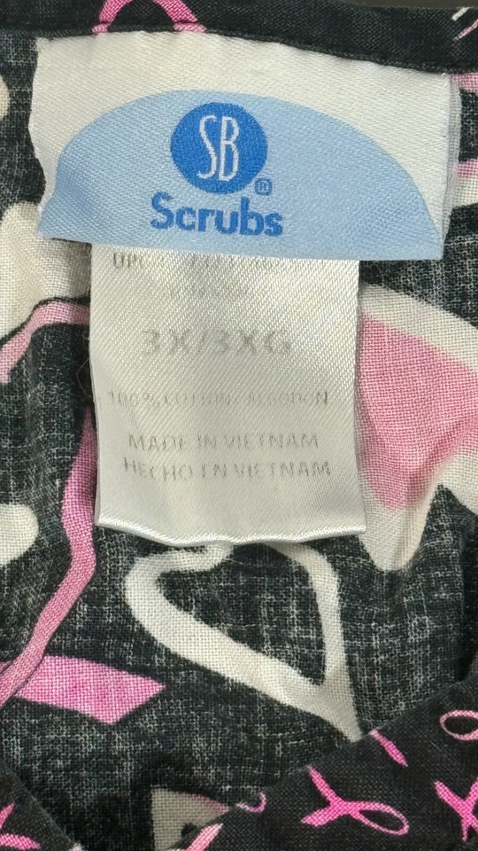 Scrub Shirt Two 3XL Hearts and Solid Black - Image 3 of 4