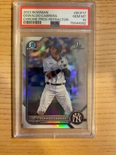 2022 Bowman Chrome Oswaldo Cabrera #BCP17 Refractor #/499 PSA 10
