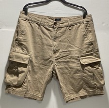 Levis Strauss Cargo Shorts Mens Khaki Brown Two Horse Brand Sz 36