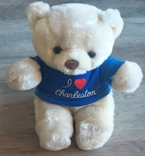 Vtg I Heart Charleston Love Teddy Bear Plush Collectible 8" Gift Souvenir
