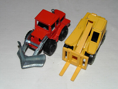 1970 Vintage Matchbox Majorette 1/64 Sambron Jacklift + Snow Tractor Cars - Used