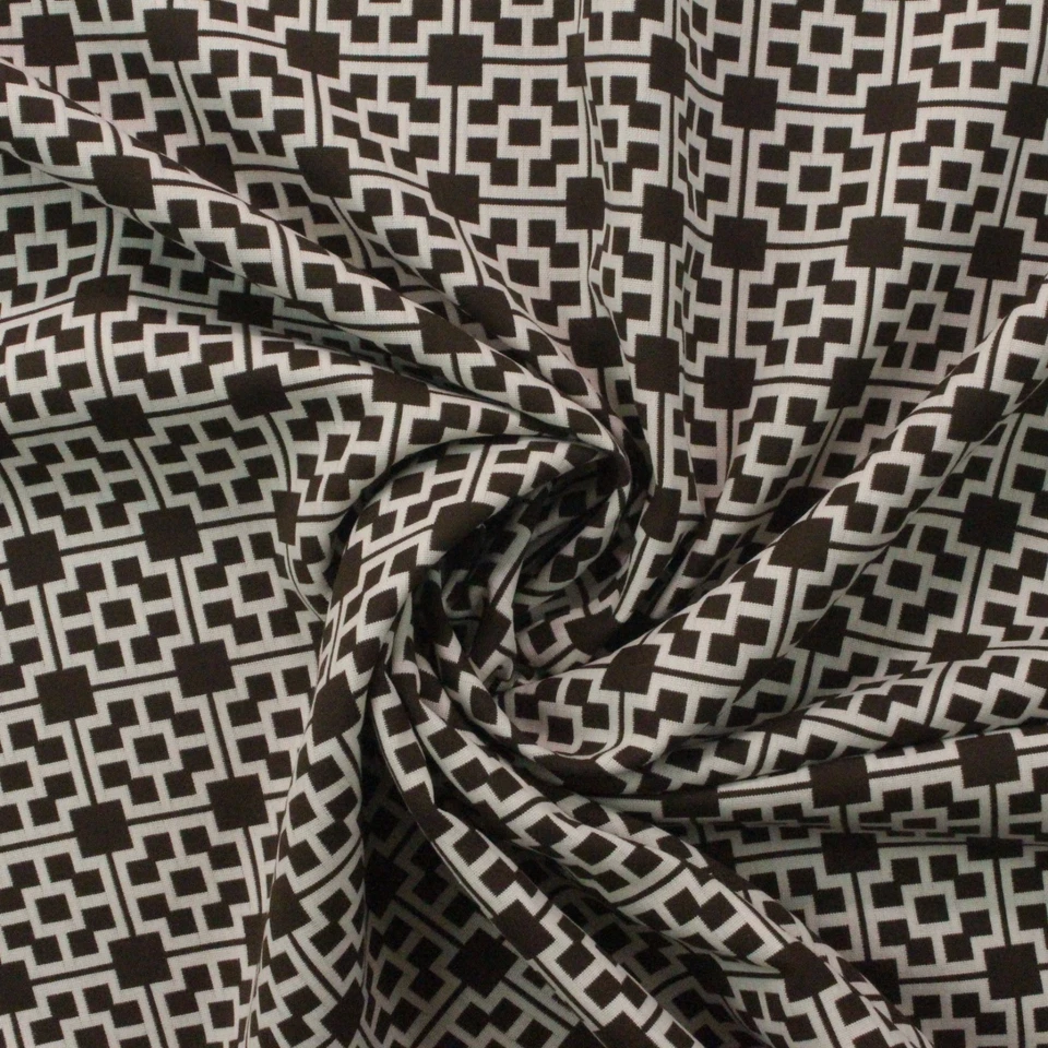 OUTDURA QUADRADOS MARROM JACQUARD TECIDO PARA MÓVEIS INTERNOS EXTERNOS POR JARDA 55"W - Imagem 4 de 4