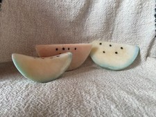 3 Vintage Italian Alabaster Stone Fruit Watermelon Carved Marble 0/41