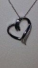 KAY Jewelers Sterling Silver Heart Shaped Black & White Diamond Necklace 18 Inch — photo 2