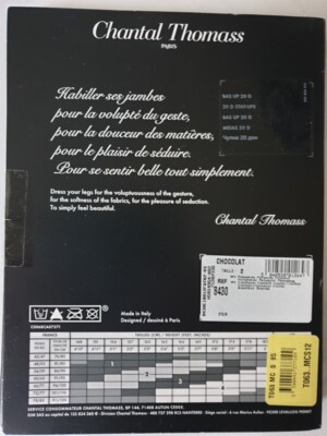 Bas Up Chantal Thomass 20 Deniers – Taille 2 Couleur Chocolat, Neuf Avec étiquettes