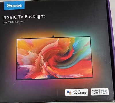Govee RGBIC TV LED Backlight for 75-85  Works With Hey Google And Alexa Open Box