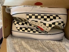 VANS OLD SKOOL CHECKERBOARD WHITE BLACK MEN'S VN0A38G127K Size Men 4.5 Women 6