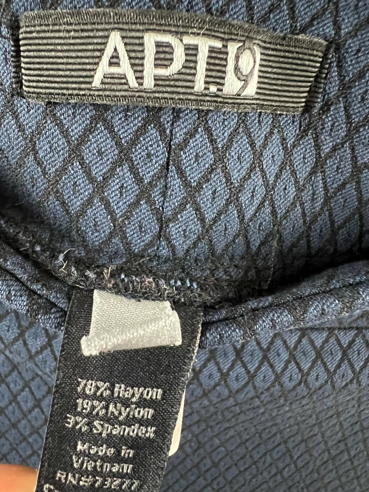 Calça Apt 9 Skinny Leg Feminina Tamanho 16 Azul Estampa Diamante Calça Elástica - Imagem 3 de 4