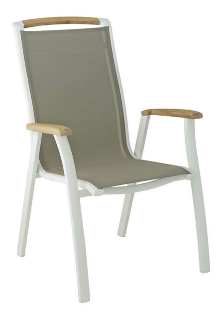 Memphis Stackable Armchair In White And Teak Id 3790697 For Sale