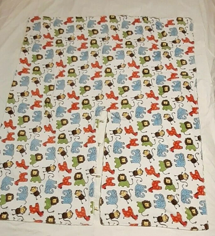Baby Car Seat Canopy Blanket Cover *Handmade Boy/Jungle Blue & White Theme 49x39 - Image 2 of 4