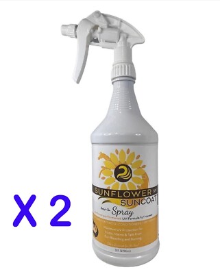 TWO  32oz Healthy HairCare Sunflower Suncoat SPF Spray Prevent Sun Bleached Hair