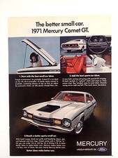 1971 Mercury Comet GT Vintage Original Print Ad Automobile Car
