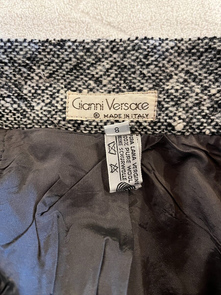 Vintage Gianni Versace Women's Wool Pants Speckled Black Vintage Gianni Versace Women's Wool Pants Speckled Black