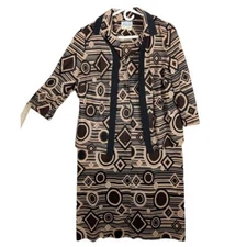 Vintage Nelly Don Dress Womens Large Jacket Set Geometric Button Front Retro