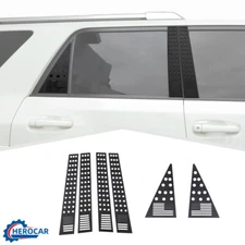 6Pcs Car Window Glass B pillar Post Protector Decor Cover Trim For 4Runner 2010+