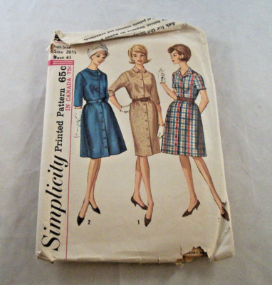 Vintage Simplicity Pattern 5078 One Piece Dress 1960s Ebay