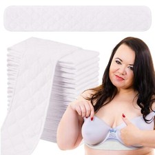 20 Pcs Bra Liners for Sweat 18x3 Inch 3 Layer Washable Rectangle Cotton Under
