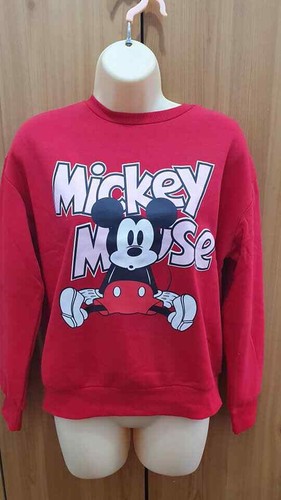 Disney Mickey Mouse Christmas Ladies Red Soft Sweatshirt Jumper New Primark - Picture 3 of 3