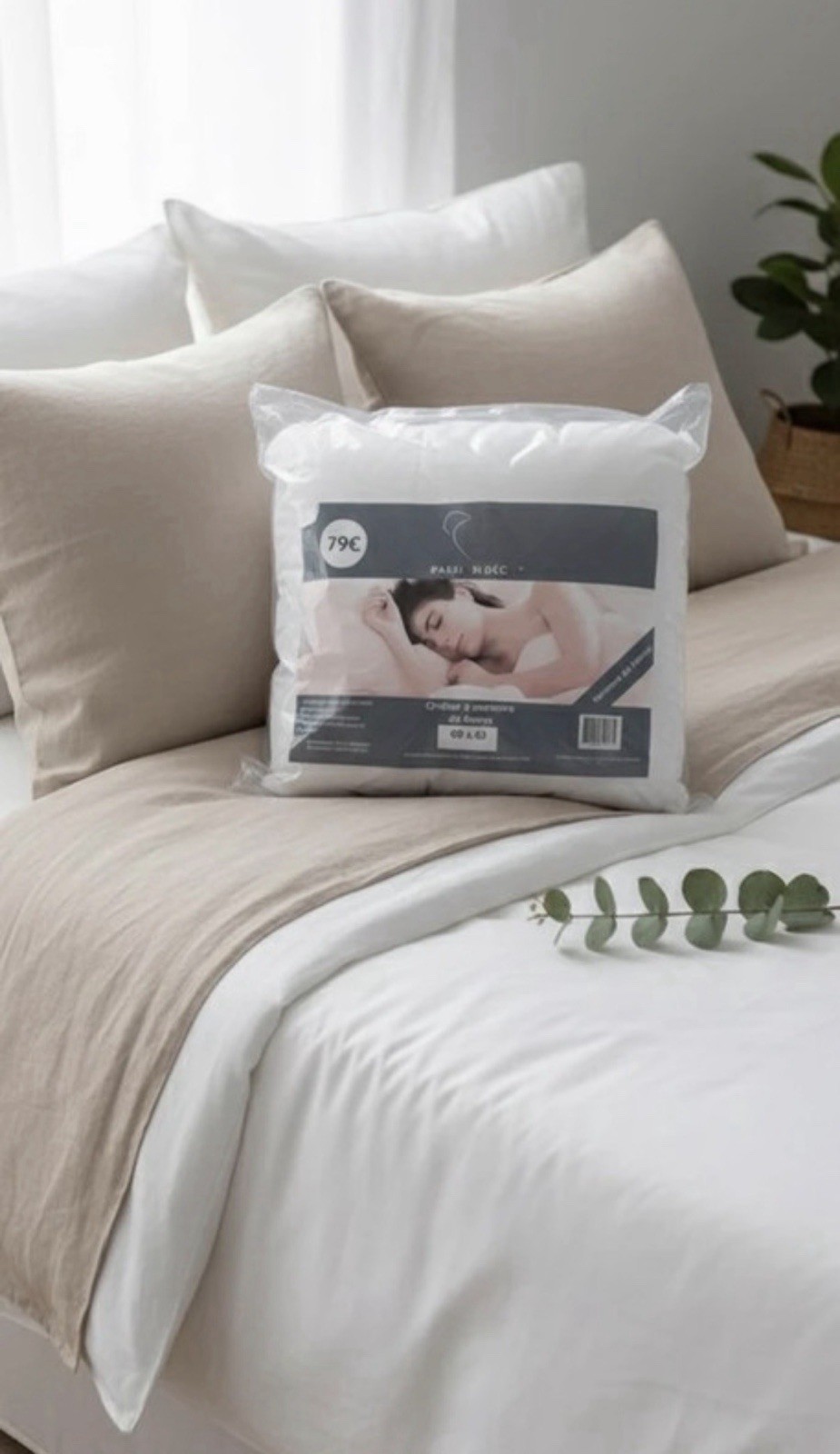Oreiller mémoire de forme cervical anti acarien pour lit adulte et enfant