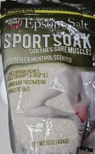 Health Smart Epsom Salt Sport Soak 16oz Spearmint Menthol Sore Muscle Relief