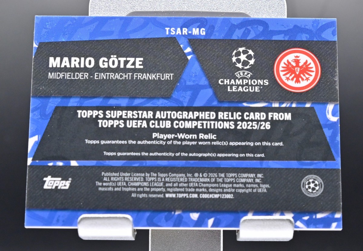 2025-26 Topps Superstar Auto Relic UEFA Club TSAR-MG Mario Gotze