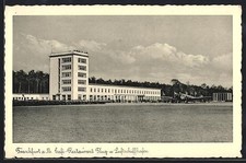 Postcard Frankfurt a. M., airport, caf�-restaurant, airport and airship port, land 