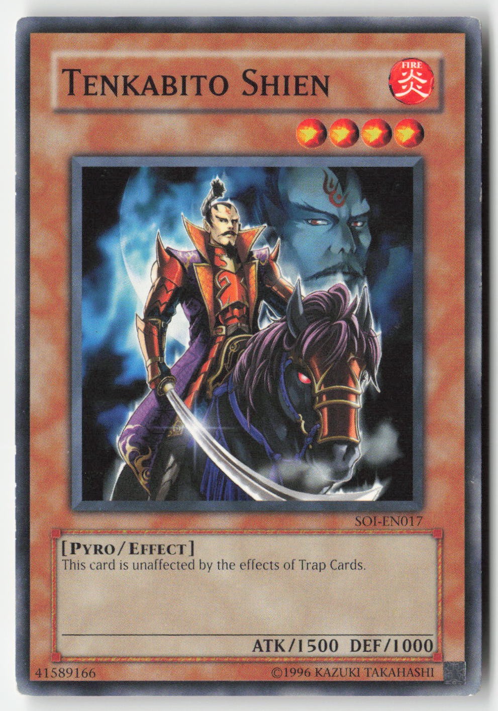 Tenkabito Shien SOI-EN017 YuGiOh Shadow of Infinity trading card — raw and PSA graded price guide