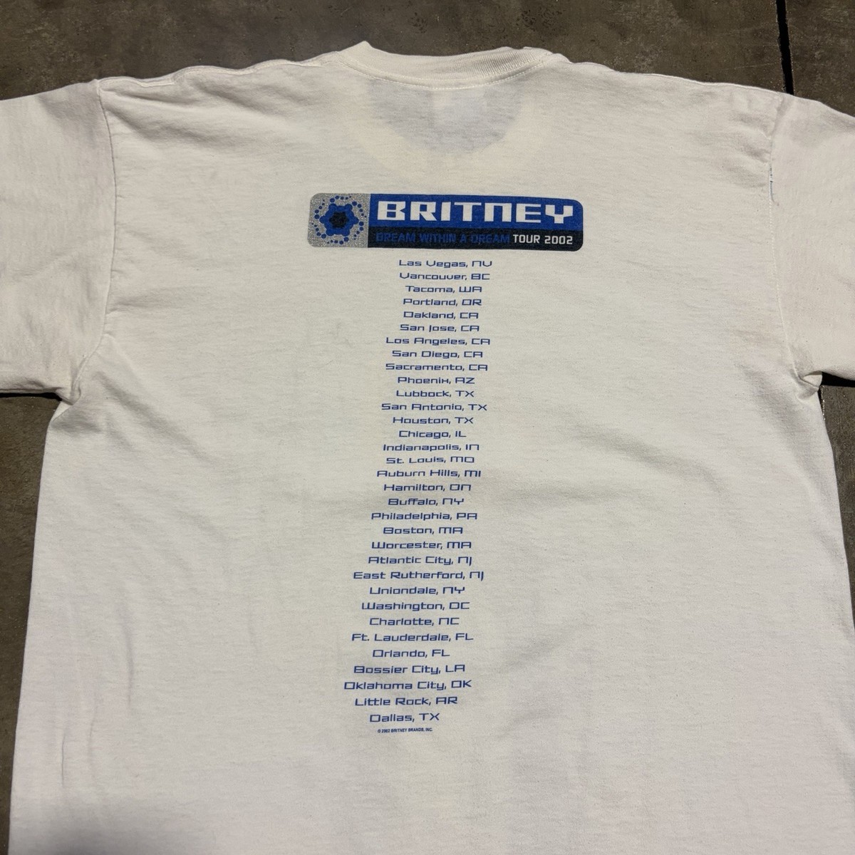 Vintage Britney Spears Dream Within A Dream T Shirt XL White 2002