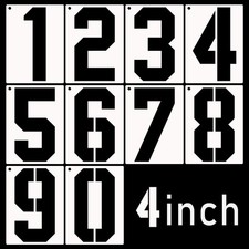 DXCYZ 4 Inch Large Number Stencils Kit 0-9 Address Number Stencils, 10PCS Reu...